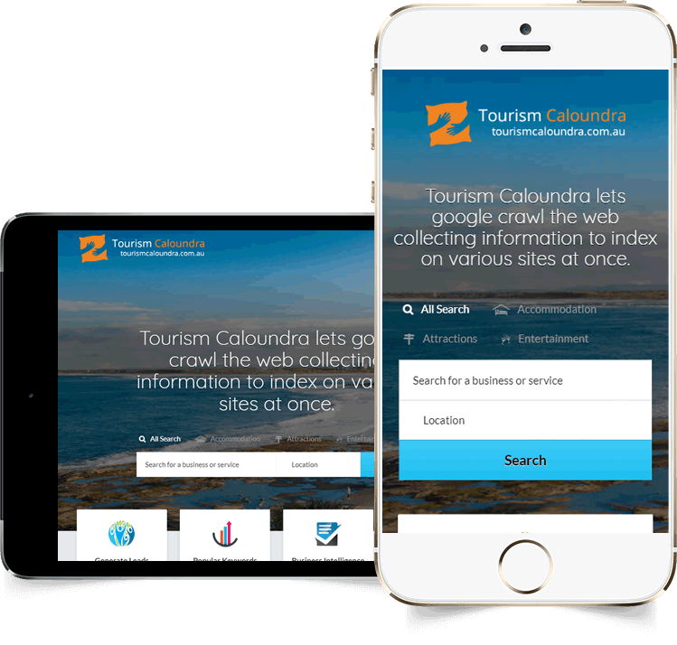 Tourism Caloundra displayed beautifully on multiple devices